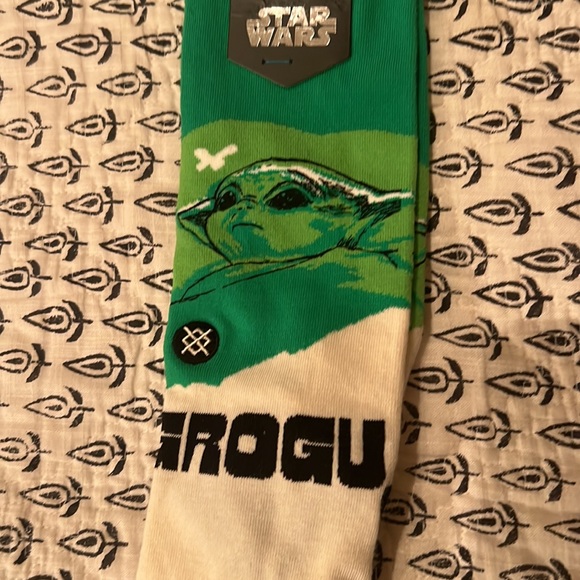 NWT STANCE Star Wars Mandalorian GROGU West Crew Socks Green Sz Large - Picture 3 of 8
